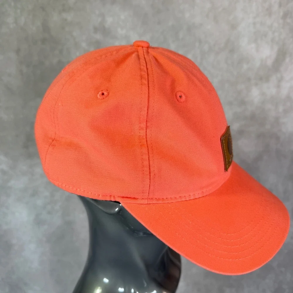 Carhartt Canvas Cap Unisex OSFM Neon Orange Solid Adjustable Workwear Hat